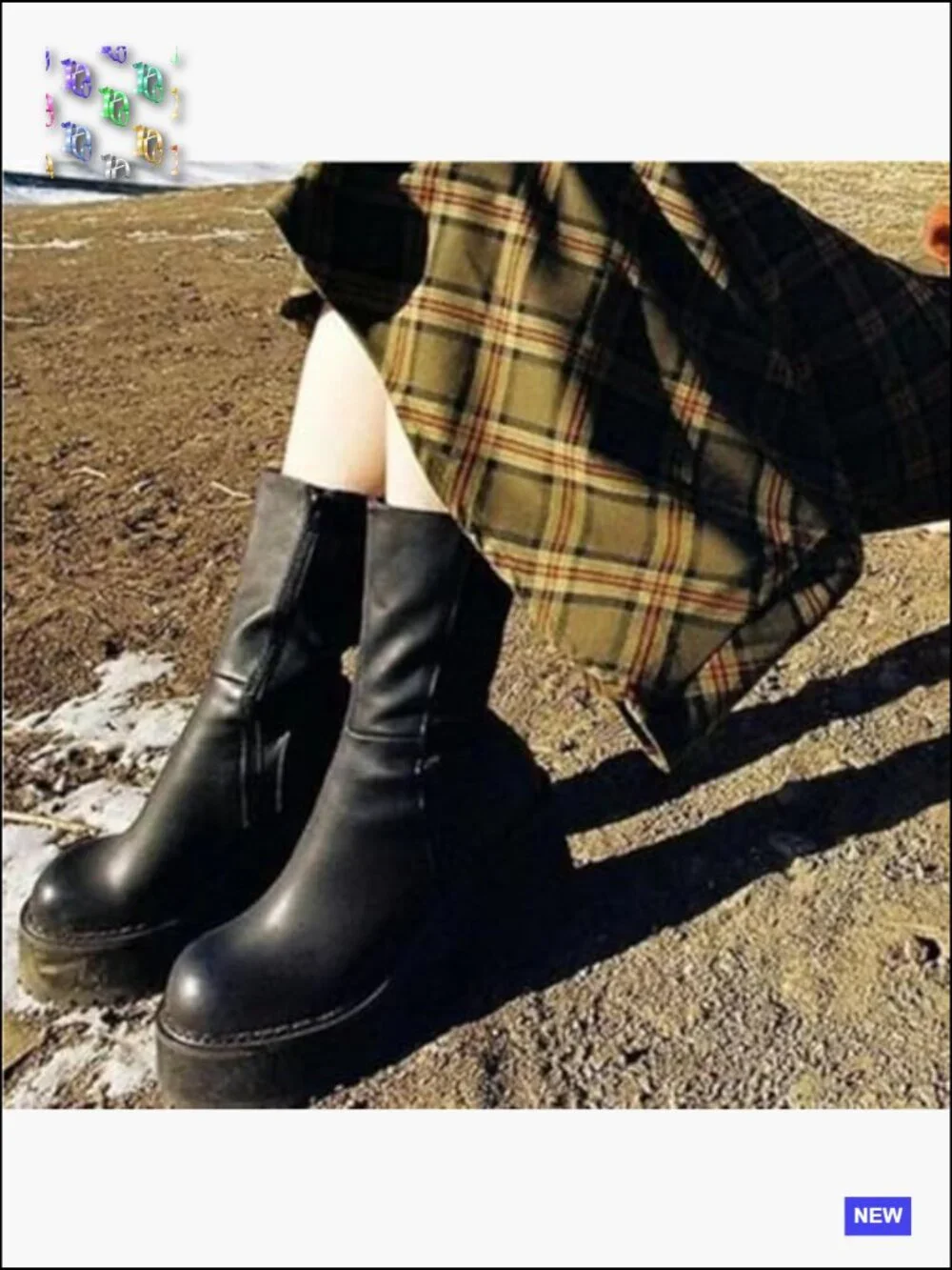 Chunky Heel Platform Ankle Boots Fashion Work Combat Punk Booties Lace Up Side